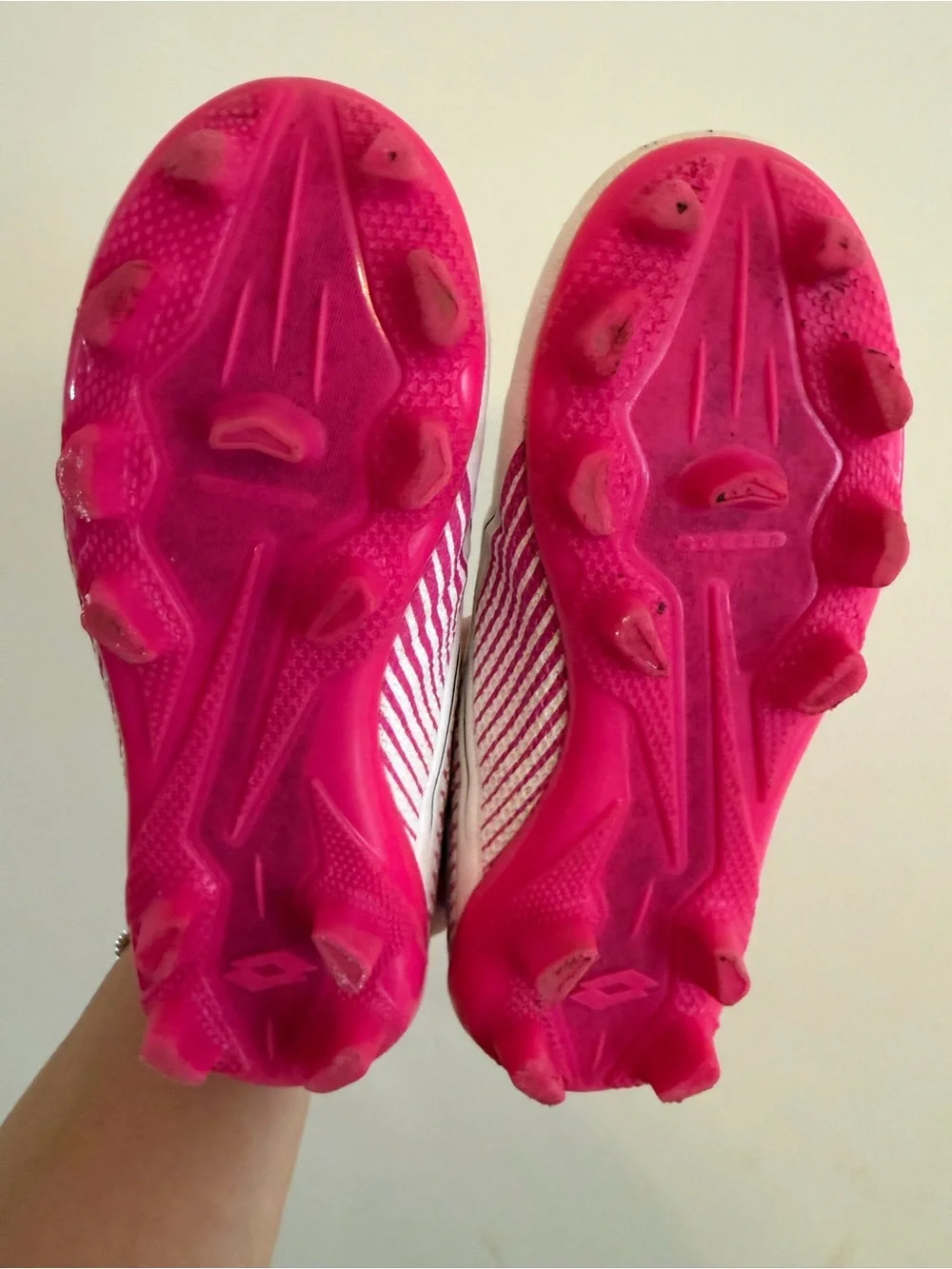 Girls white & Pink Athletic Sneakers/cleats - Picture 3 of 3